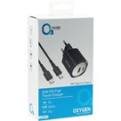 شارژر دیواری اکسیژن مدل OXYGEN CH-11 30W همراه با کابل Type-C